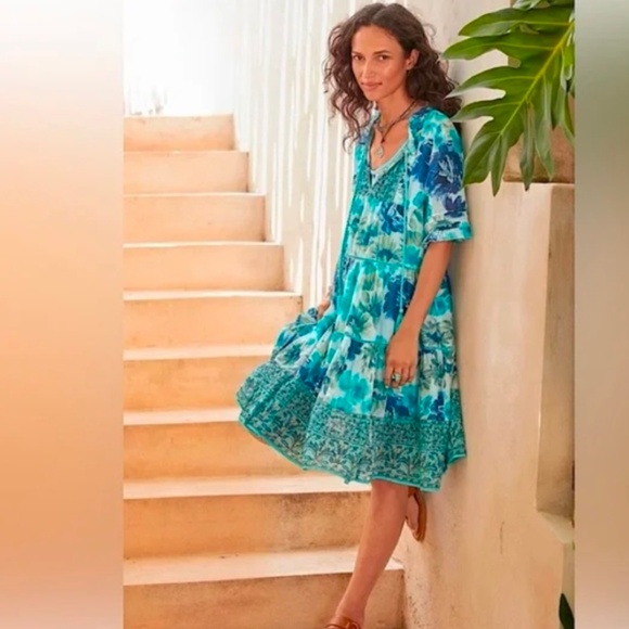 Sundance Fields of Beauty Dress Turquoise - Picture 1 of 5